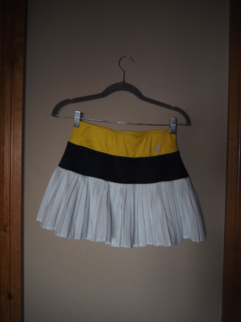 Prince Pleated Tennis Skort Yellow Navy White XS Built In Shorts